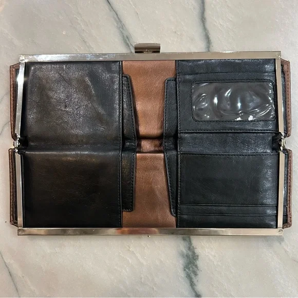 Vintage Chinese Laundry Two-Tone Leather Wallet Clutch – Y2K Era - Picture 9 of 15